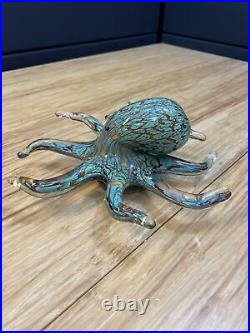 Beautiful Murano Glass Green Octopus Paperweight Blown Glass KG JD