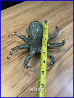 Beautiful Murano Glass Green Octopus Paperweight Blown Glass KG JD