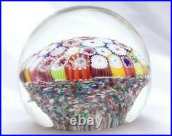 Beautiful Murano Large 3 Millefiori Fratelli Toso Paperweight withlabel FREE SHIP