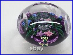 Beautiful PURPLE PETER HOLMES Scottish Borders Art Glass Floral PAPERWEIGHT 1/1