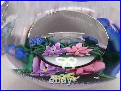 Beautiful PURPLE PETER HOLMES Scottish Borders Art Glass Floral PAPERWEIGHT 1/1