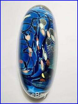 Beautiful Rollin Karg Dichroic Art Glass Paperweight/Sculpture signed 1998