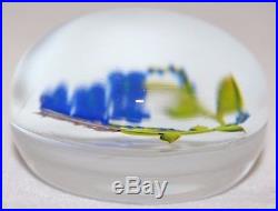 Beautiful STANKARD Early FORGET-Me-NOT Blooming Flowers ART Glass PAPERWEIGHT