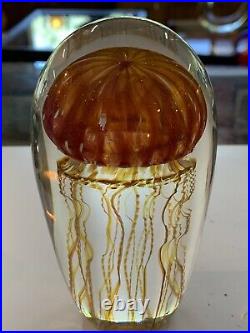 Beautiful Signed Richard Satava Hand Crafted Jellyfish Paperweight
