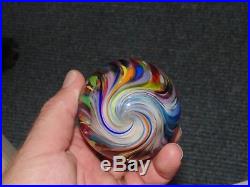 Big Large Mark Matthews 1988 Art Glass Multi-Color Onionskin Swirl Marble 2 1/2