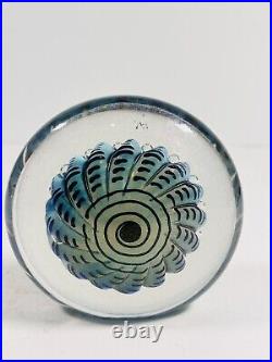 Blue Seashell Art Glass Paperweight Robert Eickholt 1991 Signed