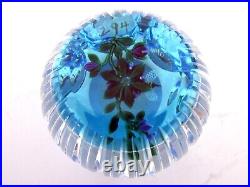 Bob Banford Flower with Hovering Bee Art Glass Paperweight