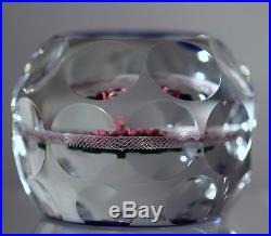 Bob Banford Studio Glass Paperweight Multifaceted Dahlia Flower Exquisite