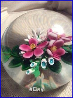 Bobby Banford Large Lampwork Flowers Magnum Paperweight