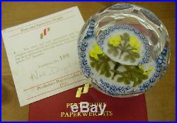 Boxed Ltd Ed Perthshire 1998E Roses & Latticinio Paperweight(106/200) 2 3/4