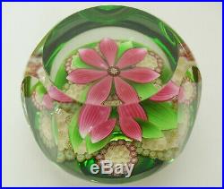 Boxed Perthshire Millefiori Rosettes & Lampworked Flower Paperweight P Cane
