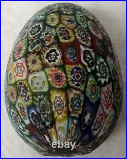 Breathtaking Vintage Fratelli Toso/AVEM Glass Paperweight Egg Murano Millefiori