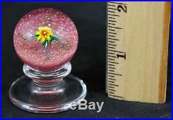 CHARLES KAZIUN JR Art Glass Miniature Pedestal Paperweight Tilted Spider Lily