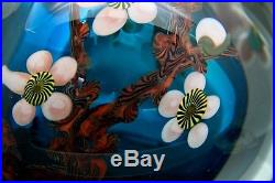 CHRIS HEILMAN Cherry Flowers Bloom Art Glass VASE/Paperweight, Apr 4.5Hx5W