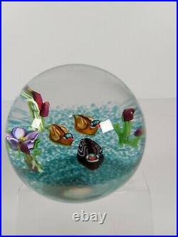 Caithness Art Glass Paperweight Duck Pond Limited Edition Of 150 No. 130
