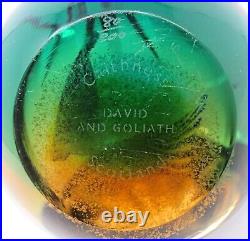 Caithness David and Goliath Art Glass Paperweight