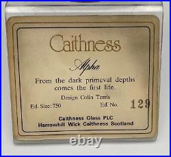 Caithness Scotland Alpha First Life Blue Art Glass Paperweight Terris 129/750