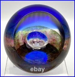 Caithness Scotland Alpha First Life Blue Art Glass Paperweight Terris 129/750