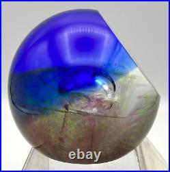 Caithness Scotland Alpha First Life Blue Art Glass Paperweight Terris 129/750