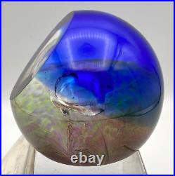 Caithness Scotland Alpha First Life Blue Art Glass Paperweight Terris 129/750