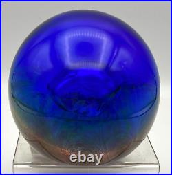 Caithness Scotland Alpha First Life Blue Art Glass Paperweight Terris 129/750