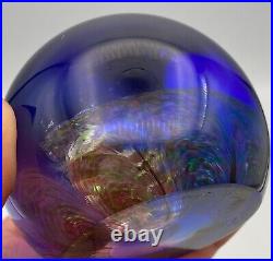 Caithness Scotland Alpha First Life Blue Art Glass Paperweight Terris 129/750