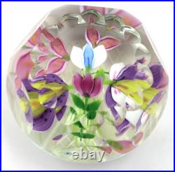 Caithness Scotland Art Glass Orchid Spray Paperweight Limited Edition 50