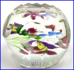 Caithness Scotland Art Glass Orchid Spray Paperweight Limited Edition 50