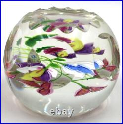 Caithness Scotland Art Glass Orchid Spray Paperweight Limited Edition 50