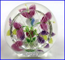 Caithness Scotland Art Glass Orchid Spray Paperweight Limited Edition 50