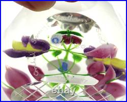 Caithness Scotland Art Glass Orchid Spray Paperweight Limited Edition 50