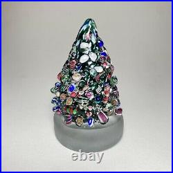 Cape Cod Glass Works Art Glass Christmas Tree Figurine Millefiori Paperweight 3
