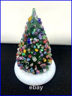 Cape Cod Glass Works Millefiori Latticino 4 Christmas Tree Paperweight