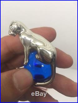 Cartier Panther Paper Weight Object Silver Blue SV925