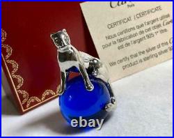 Cartier Panther Paper Weight Object Silver Blue SV925 Free Shipping from JAPAN