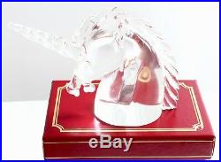 Cartier Unicorn Head Archimede Seguso Crystal Paper Weight Decor Signed in Box