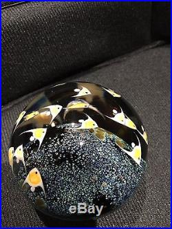 Cathy Richardson HUGE School Of Fish Art Glass Marble 3 1/2 Boro Handmade