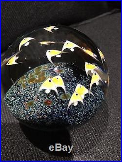 Cathy Richardson HUGE School Of Fish Art Glass Marble 3 1/2 Boro Handmade