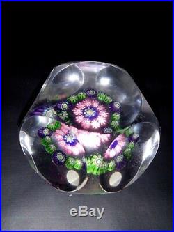 Clichy Baccarat St Louis France Glass Millefiori Multi Faceted Paperweight