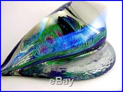 Colorful IRIDESCENT James NOWAK Sea SHELL Art Glass PAPERWEIGHT Sculpture