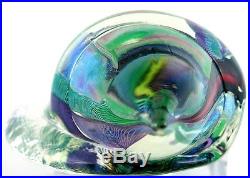 Colorful IRIDESCENT James NOWAK Sea SHELL Art Glass PAPERWEIGHT Sculpture