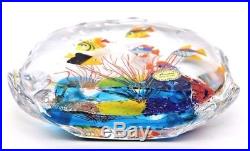 Colorful MURANO Swimming Fish AQUARIUM Art Glass Paperweight SCULPTURE