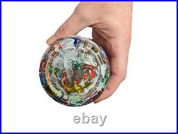 Colorful Scrambled Millefiori Glass Paperweight for Decorative Display