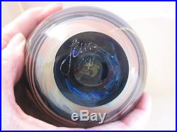 Contemporary Signed John Lewis'71 Art Glass Paperweight Bud Vase