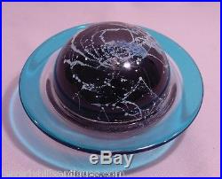 Correia Signed Art Glass Saturn Paper Weight 7/89