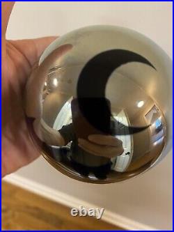 Correia Signed & Dated Moon & Waves Vintage Glass Paperweight Perfect Condition