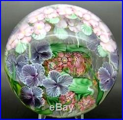 DANIEL SALAZAR Colorful Flowers Art Glass Magnum 2000 Paperweight, Aprx 4Hx5W