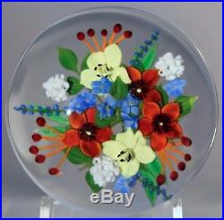 DELIGHTFUL and COLORFUL Paul STANKARD 1st BOUQUET Art GLASS Paperweight