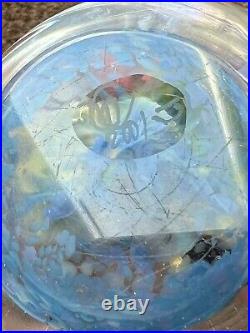 DRAGONFLY GLASS PAPERWEIGHT 2001 Signed By Artist Beautiful