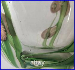 Daniel Salazar Studio Art Glass Cased Orchid Flower Lampwork Paperweight Vase